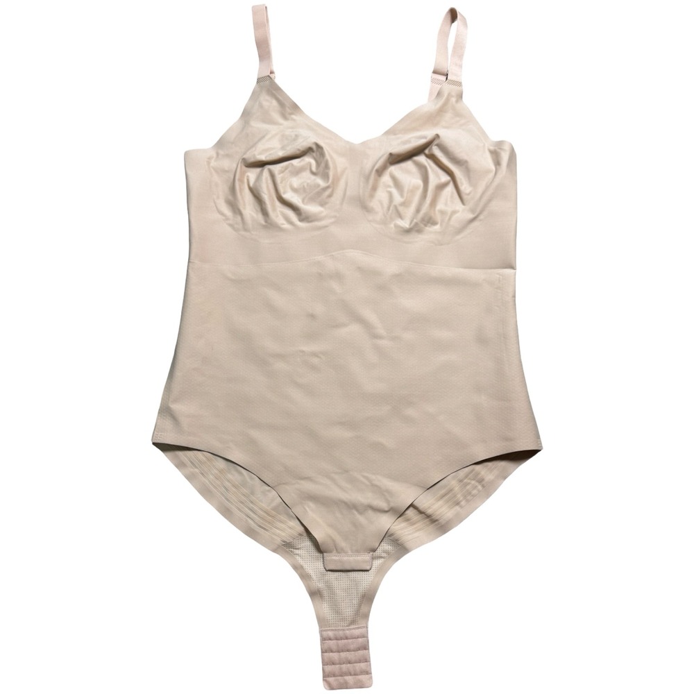 Knix Customizable Shaper Bodysuit XL Warm Sand Built In Bra Shapewear